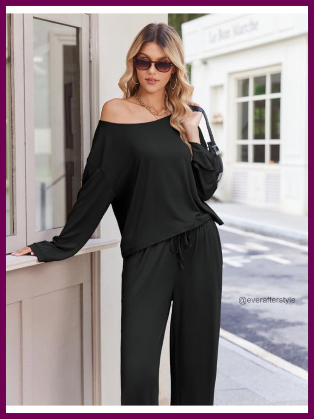 2 Piece Pajama Set Long Sleeve Top Full Length Pants Soft Stretchy Lounge PJs - Picture 5 of 6